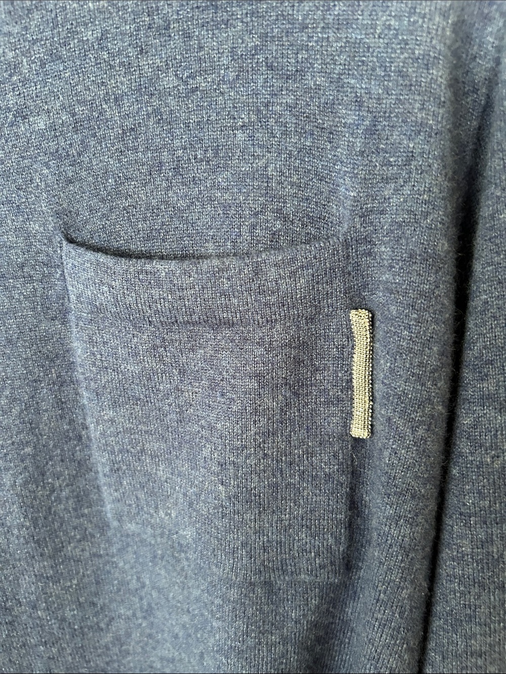 Brunello Cucinelli Womens Blue Crewneck Pocket Sweater - Picture 3 of 3